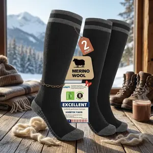 Merino Wool Compression Socks for Women and Men - 2/3 Pairs Knee High Winter Thermal Thick Warm Socks Perfect for Nurse Pregnant Travel Hiking Running Outdoor Activities Comfortable Breathable Moisture Wicking