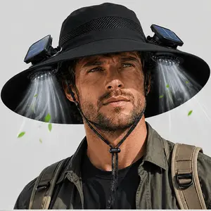 Sun Hat - Solar Fan Hat, Featuring A Solar Fan And USB Charging Design, With An Extra-large Wide Brim, Providing Excellent Sun Protection And Long-lasting Power, Suitable For Fishing, Hiking, Mountain Climbing And Daily Outdoor Wear