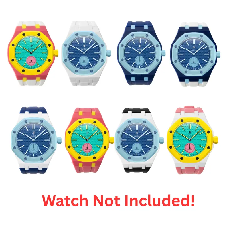 Base Collection Sport Strap Horizontal Crown- For AP x Swatch Royal Pop Pocket Watch | Pocket Watch to Wristwatch Conversion | High Quality Silicone Strap 3 o’clock