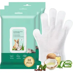 PURR LAB Pet Grooming Glove Wipes for Daily Care and Travel – No-Rinse, Hypoallergenic, Extra Thick for Fur Nourishing