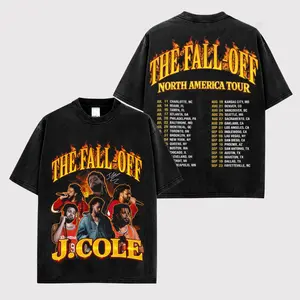 J. Cole - The Fall-Off Tour Graphic For Cold World High-quality, Soft Cotton T-Shirt, Disc 29, Disc 39 Hip-Hop Shirt, The Fall-Off Album Jermaine Lamar Cole Fan Graphic Tee, Cole World Music Fan Merch Shirt