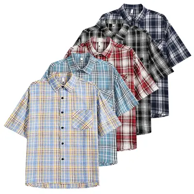 Dyed Checker Button Down Ktwo - TikTok Shop