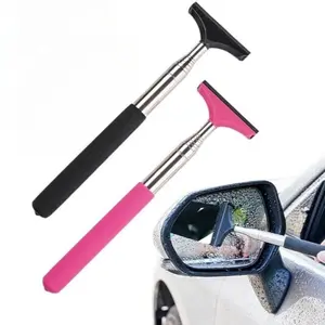 2 in 1 Car Rearview Mirror Cleaning Brush, 1 Set Telescopic Portable Car Wiper, Window Cleaner, Car Cleaning Tool, Car Wash Accessories, Car Windshield Cleaner