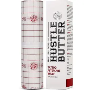 Hustle Butter Second Skin Tattoo Wrap - 6 Inches x 2.2 Yards - Transparent Adhesive Roll - Easy Application & Removal, Mess-Free Wrap - Breathable & Latex-Free - Small to Medium Tattoo Aftercare