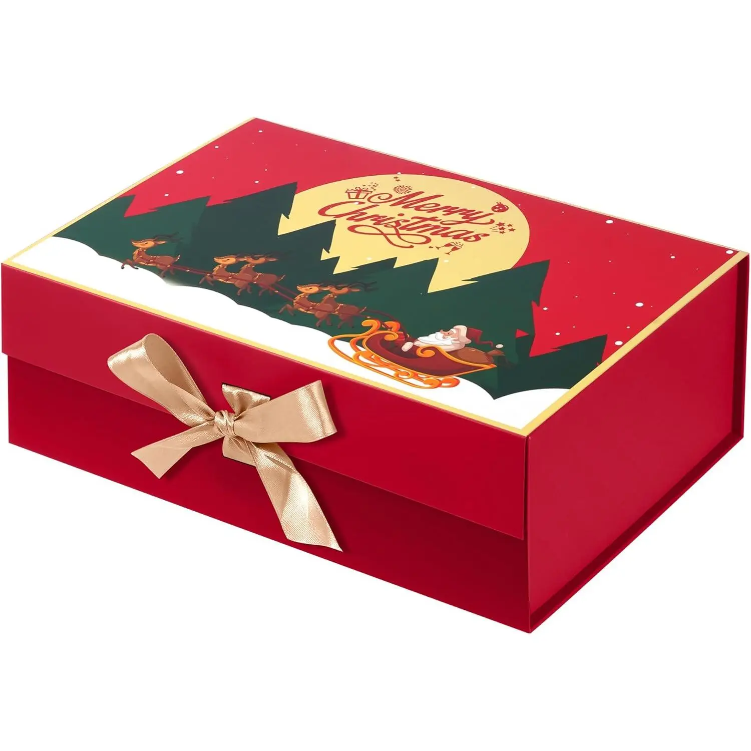Christmas  Gift Box  Large, Sturdy, 12.6x8x4.4 inches, Luxury Gift Box with Lid   for Holiday Gift Wrapping