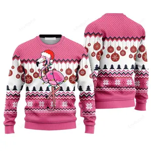 Light Flamingo Sweater, Ugly Sweater For Men & Women, Perfect Outfit For Christmas New Year Autumn Winter