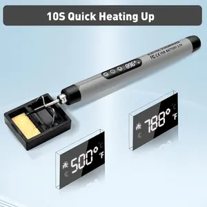 Mini Cordless Soldering Iron Kit, USB Rechargeable Portable Cordless Soldering Iron, LCD Digital Adjustable Temperature Thermostatic Soldering Gun for Home Appliance Repair, DIY