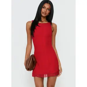 Miamora Lace Mini Dress Red