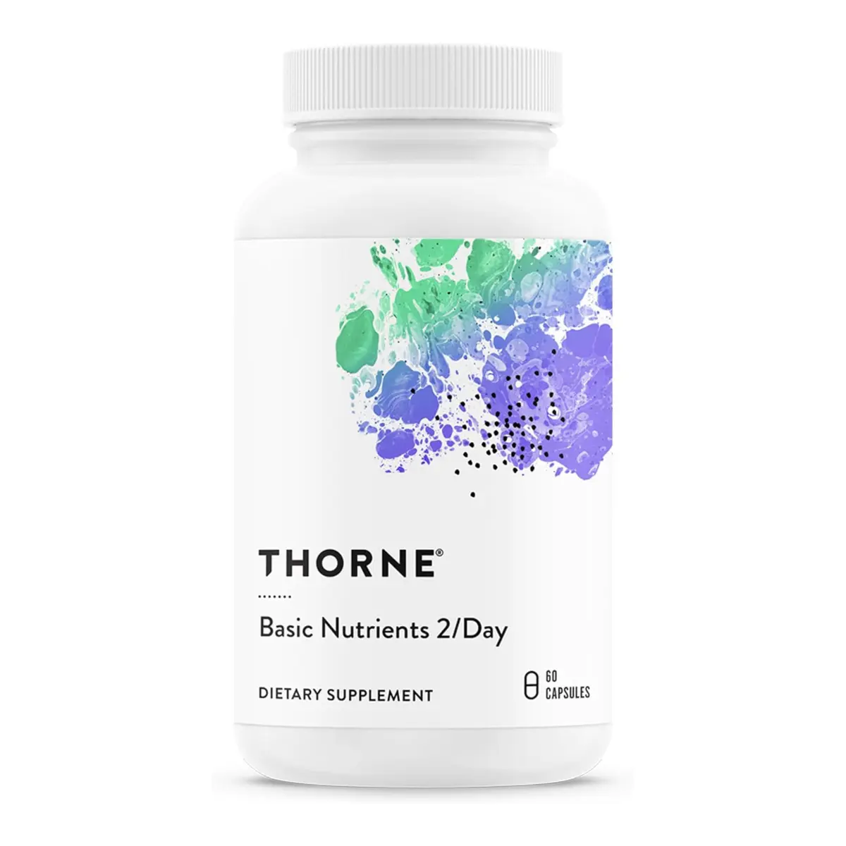 THORNE - Basic Nutrients 2/Day - Comprehensive Daily Multi-Vitamin with Optimal Bioavailability - Vitamin & Mineral Formula - Third-Party Certified - Gluten, Dairy & Soy-Free - 60 Capsules