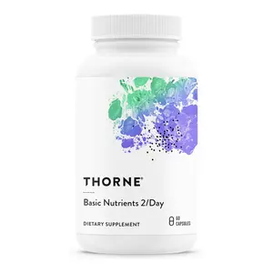 THORNE - Basic Nutrients 2/Day - Comprehensive Daily Multi-Vitamin with Optimal Bioavailability - Vitamin & Mineral Formula - Third-Party Certified - Gluten, Dairy & Soy-Free - 60 Capsules