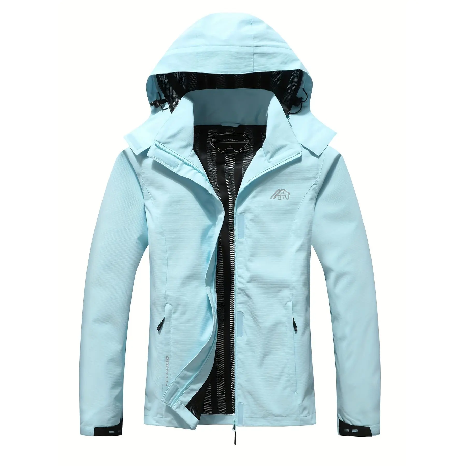 Solid Color Windproof Hooded Outdoor Jacket For Hiking & Mountaineering - Women's Outdoor Clothing - Durable & Water-Resistant Fabric - For Women Who Love Adventure - Ideal Gift for Outdoor Enthusiasts
