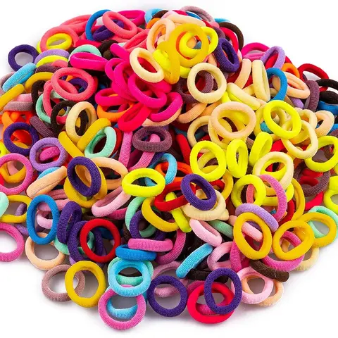 350-Piece Mix Colored Elastic Hair Scrunchies Bulk Set - Soft Stretchy Scrunchie, Comfy Cotton Fit, 20 Colors, Crease-Free Hair Rubber Bands No Damage for Kids, Gentle Hold Finger Ponytail Holders, Everyday Use