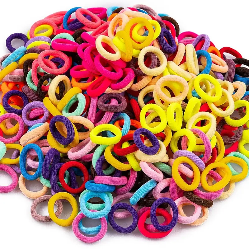 350-Piece Mix Colored Elastic Hair Scrunchies Bulk Set - Soft Stretchy Scrunchie, Comfy Cotton Fit, 20 Colors, Crease-Free Hair Rubber Bands No Damage for Kids, Gentle Hold Finger Ponytail Holders, Everyday Use