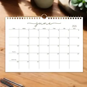 2026 Simple Wall Calendar, Wall Planner, 12 Months International Holidays, English Office Calendar, Minimalist Design, Perfect for Planning & Organizing