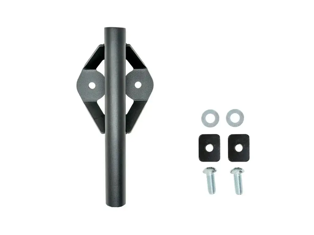 Bed Rail Flag Pole Mounting System Parts - Black Cad-Cut Coated Metal Multi-Mount Auto Accessory for Toyota Tacoma & Tundra, 3/8" Slotted Hole, 1" Diameter Fit, 24-Month Warranty, USA-Designed, Seamless Fit, Semi-Gloss Mini Texture