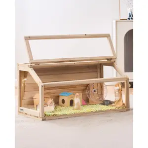 VEVOR Wooden Hamster Cage Habitat 32 in Clear Mice Rodents Small Animals Cage VEVOR Wooden Hamster Cage Habitat 32 in Clear Mice Rodents Small Animals Cage