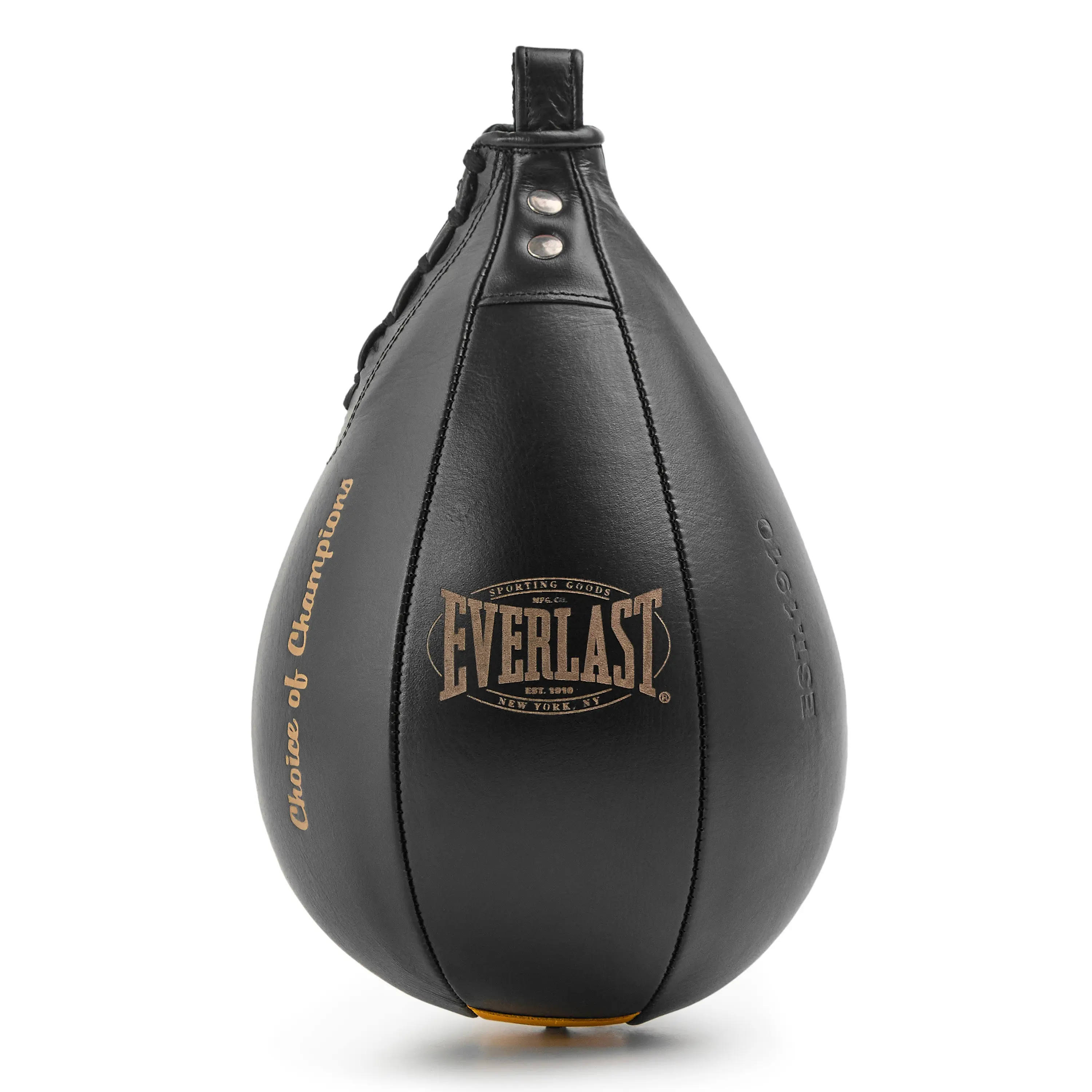 1910 Pro Full-Grain Leather Boxing Speed Punching Bag, Small, Reinforced Rope Closure, Responsive Rebound, Stable Structure, Smooth Rotation for Home Training, Championship-Level Performance
