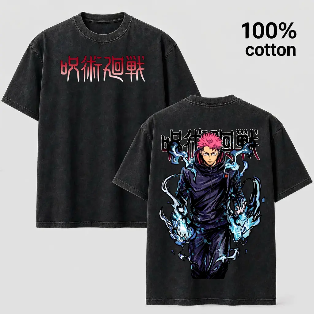 Jujutsu Kaisen Season 3 Yuji Itadori Shibuya Incident Tshirt, Cursed Energy Graphic Tee, Vintage Washed Oversized Soft Cotton Unisex Streetwear Top, Anime Fan Gift, Shortsleeve
