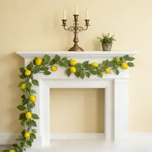 Spring simulation lemon vine strips, Fake Plant Vine, cross-border home dining table artificial lemon fruit decorative items for the wall, green plant hangers