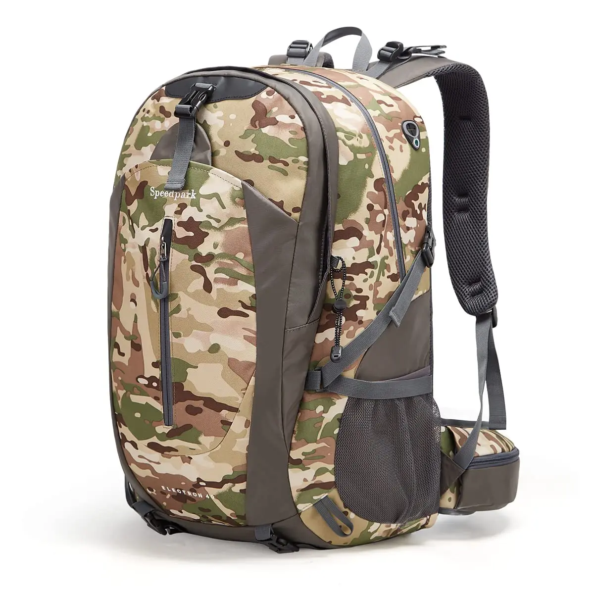 SPEEDPARK Hiking Backpack for Women Men, 40L Multi-Compartment Waterproof Daypack with Rain Cover for Camping, Trekking, Travel, Multi Compartment Backpack,