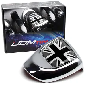 iJDMTOY Classic Black/White UK Union Jack Design Engine Start Push Start Cap Cover Decoration, For 3rd Gen Mini Cooper F54 F55 F56 F57 F60