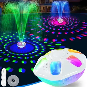2026 Upgraded Pool Fountain,9000mah Rechargeable Floating Pool Fountain with Light Show,Above Ground Pool Water Fountain Pump with Anchor,Large Floting Fountain for Inground Pool-1PC White
