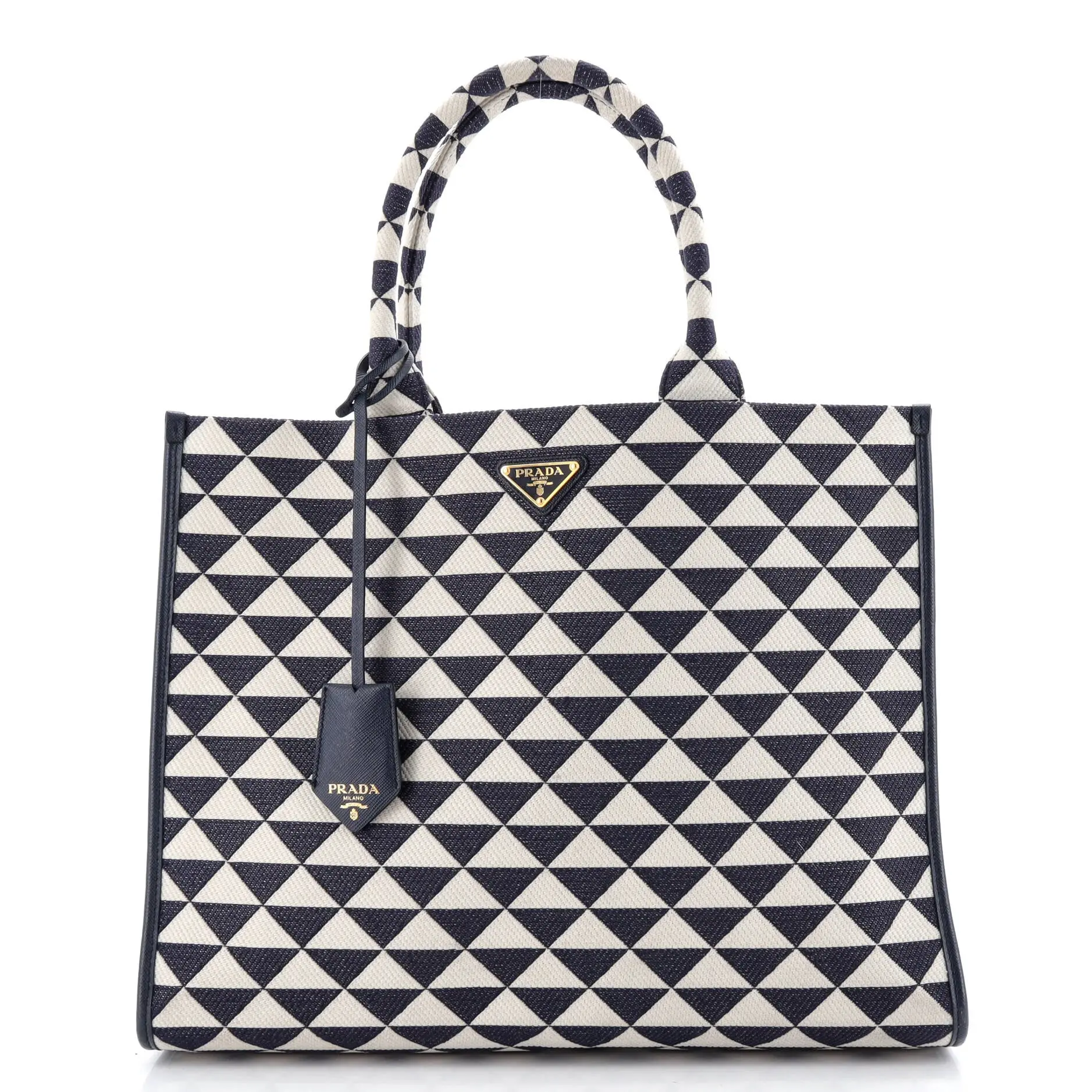Pre-owned PRADA Jacquard Tote Bags REBAG Symbole Shopper Tote Large by Rebag