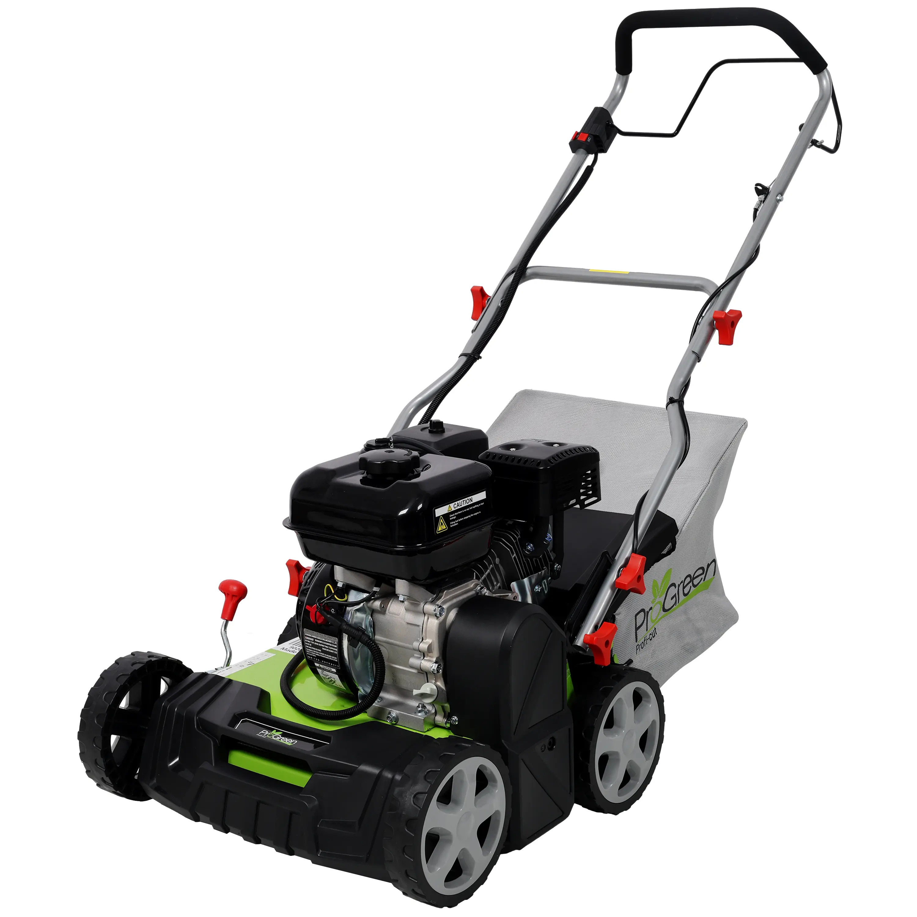 2-in-1 Gas Powered Dethatcher and Scarifier, 16 Inch Working Width, 7HP EPA Certified Gasoline Engine, Heavy Duty Lawn Rake for Yard Grass Root Aeration, Green