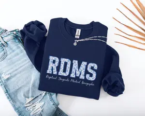 RDMS Ultrasound Sweatshirt, Ultrasound Shirt, Gift for Ultrasound Tech, Gift for Ultrasound Graduate, Floral RD\MS, Ultrasound Teacher Gift