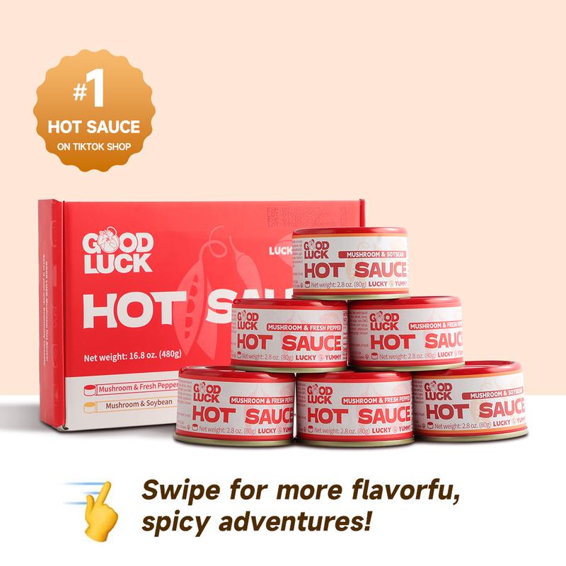 Low-calorie Healthy Salad Mushroom Chili Sauce Mixed Pack – 6 mini cans per box, with a delicious mushroom and soybean flavor. An amazing vegan choice, perfect for family meals and outdoor gatherings!