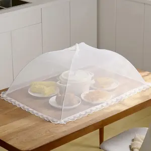 New Rectangular Home Dining Table Cover, Pest-Proof Dustproof Mesh, Foldable Washable Food Cover, Kitchen Essentials