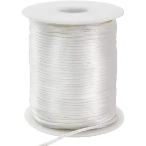2mm x 110 Yards Cream White Nylon Cord Satin String for Bracelet  Making Rattail Macrame Trim Cord Necklace Bulk Beading Thread Kumihimo Chinese Knot Craft