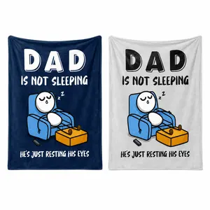 【Father's Day】 Funny Dad Is Not Sleeping Flannel Blanket Super Soft Cozy Warm Throw Blanket from Daughter Son for Dad Husband Father Couch Napping Bed Sofa Recliner Birthday Gift Dad Humor Home Decor