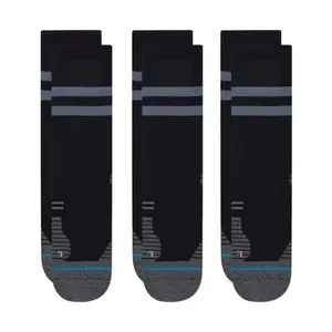 Stance Run Light Crew Socks 3 Pack Black