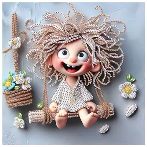Hair Swing Doll 5D Diamond Arts Colorful Painting Kit, DIY Crafts for Home Decoration, Art Gifts for Friends