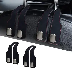 Car Seat Headrest Hooks for Purses and Bags, 2 Pack Bag Purse Holder for Car With Double Metal Hooks, Car Purse Hanger, Headrest Back Seat Handbags Hook Cute Hanging Accessories, Black