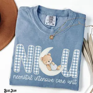 Comfort Colors NICU Nurse Shirt, Neonatal Intensive Care Unit Tee, RN, Doctor, Crew, Teddy Bear, Gingham, Neonatal ICU, Appreciation, Gift