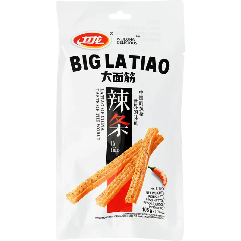 Weilong Big Latiao Wheat Snack – Hot & Spicy Flavor Spice Savory
