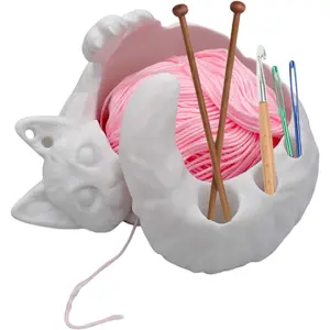 Printed Yarn Bowl For Crocheting, Large Capacity Storage Container for Candy  Accessories  Desk, Lovely Sleeping  Ornaments, Special Crochet Bowl, Pets Feeding Bowls