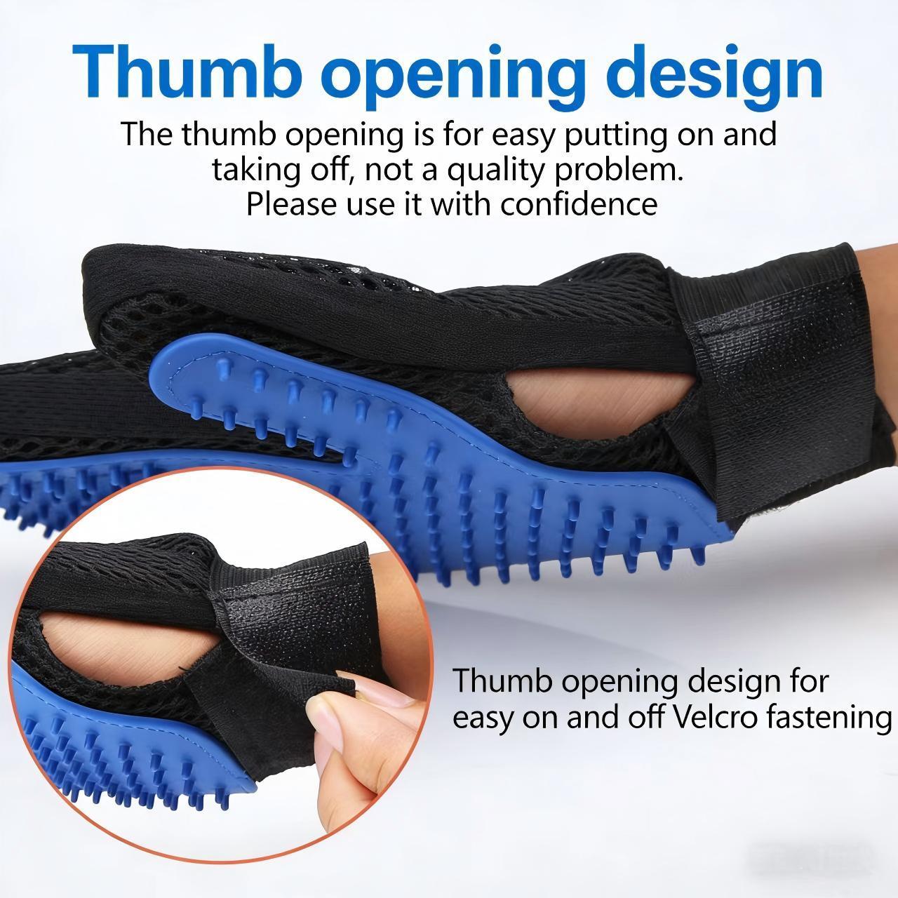 Outdoor pet petting gloves—soft, warm five-finger design; a handy tool for cleaning dog and cat fur.
