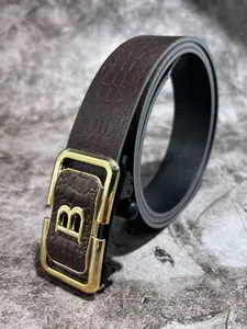 Men's Belt Inner Buckle No Teeth Minimalist Alligator Pattern, Business Casual Durable Waistband, Trendy New Design