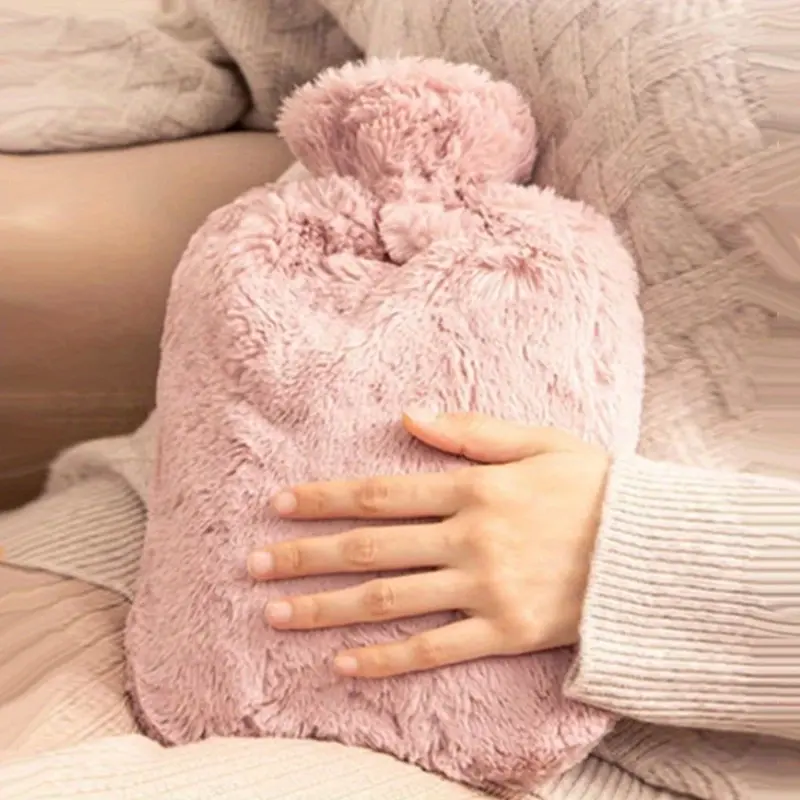 1pc 1000ml /2000ml Large Capacity Plush Hot Water Bag: PVC Material, Hand Warmer, Hot Compress, Heat Pack Perfect for Bed