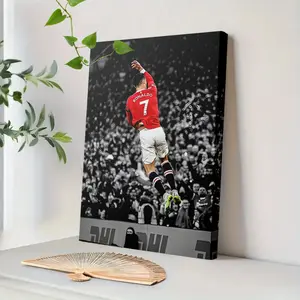 Framed canvas print, "Ronaldo No. 7 Celebration Poster - Football Legend Art Print - Gift for Sports Fans" - Ready-to-hang poster for living room, bedroom, gym -Decor Decoration Ornaments Photo wall decor Artistic wall decor