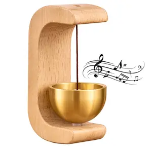 ISUNMEA Magnetic Door Chime Bell, Wooden Shopkeepers Bell for Door Opening - Ding Ding Sound