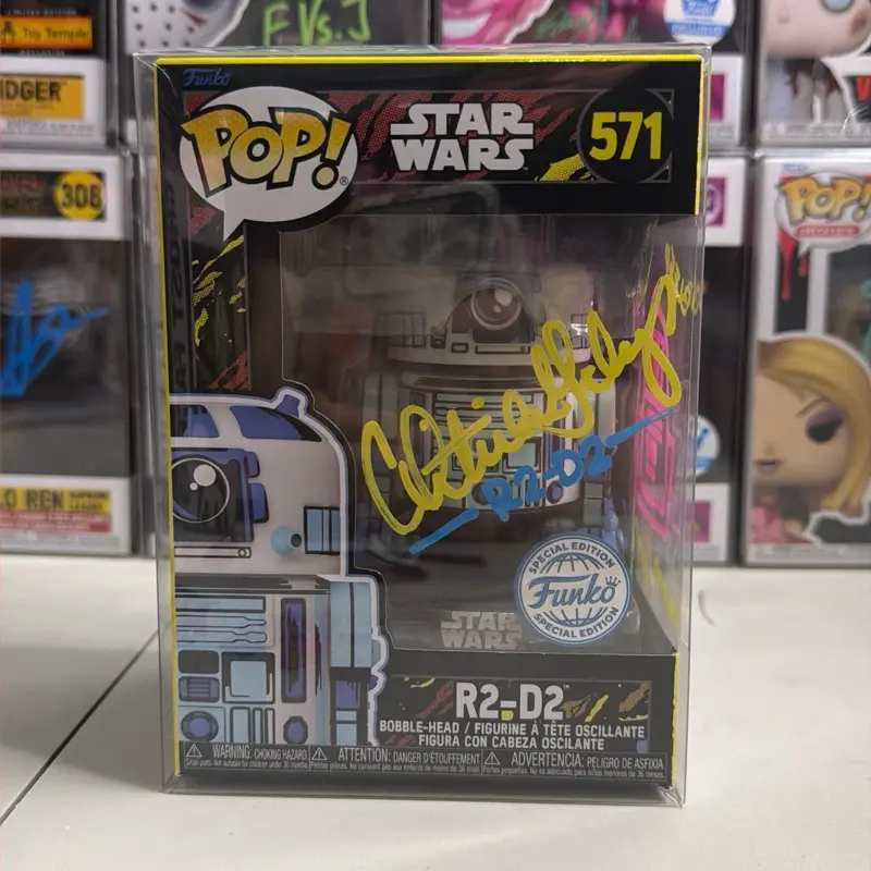 Funko Pop! Autographed Star Wars R2D2 571 Signed, Quoted and Doodled by Christine Galey