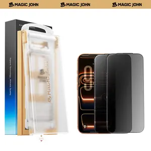 【DealsForYouDays】MAGICJOHN AR Anti-Glare HD Screen Protector for Phone  Outdoor Sunlight Readable  Ultra Thin Black Border Full Coverage  3D Curved Edge Smooth Touch  Dust & Drop Resistant  Earpiece Protection  AR Clarity / 28° Privacy Options Available