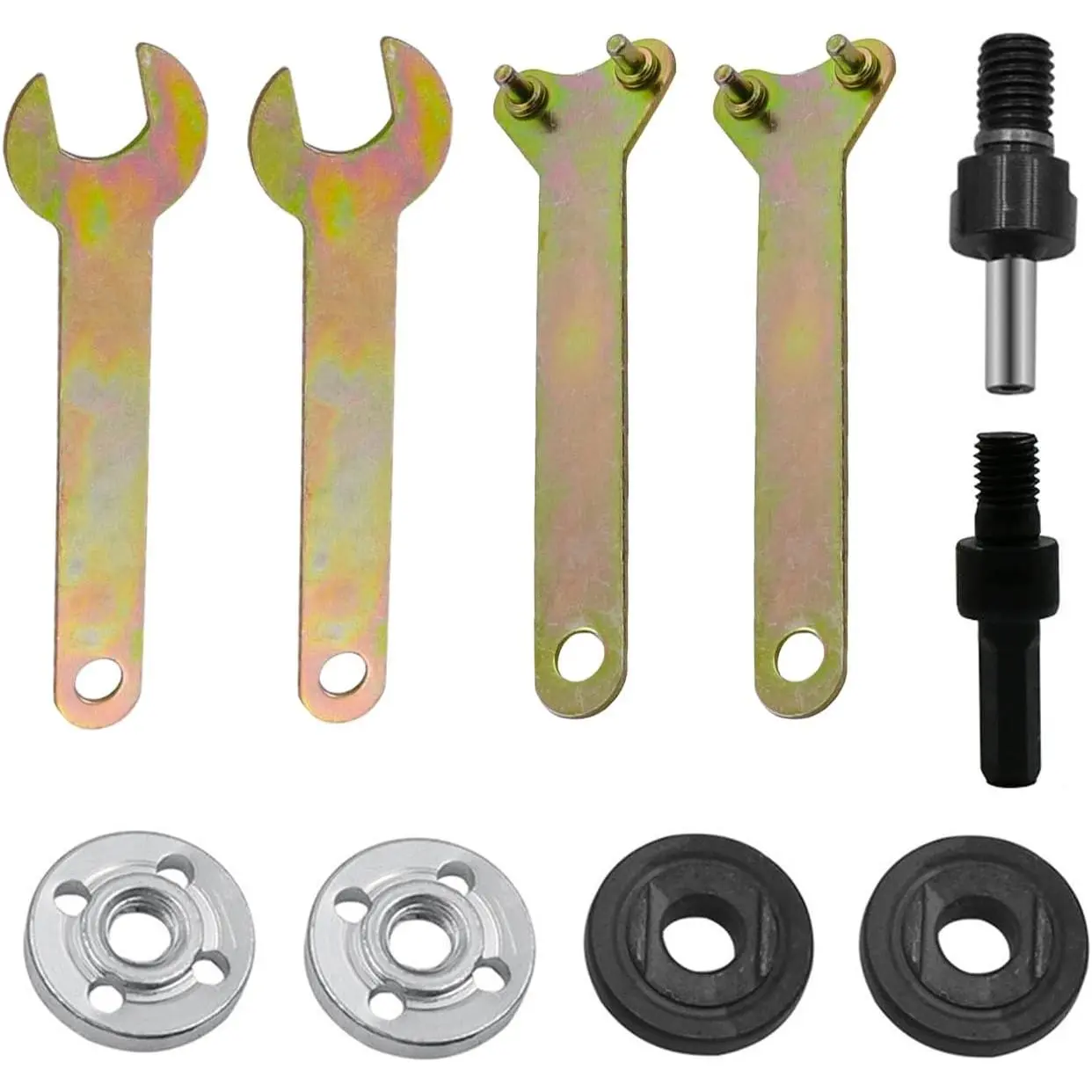 10 Pack Power Drill to Angle  Adapter with Angle  Lock Nut Flange Wrench 6mm &10mm Arbor Mandrel Shank Kit for Cordless Drill Driver Grinding Disc Cut-off Wheel  Wheels