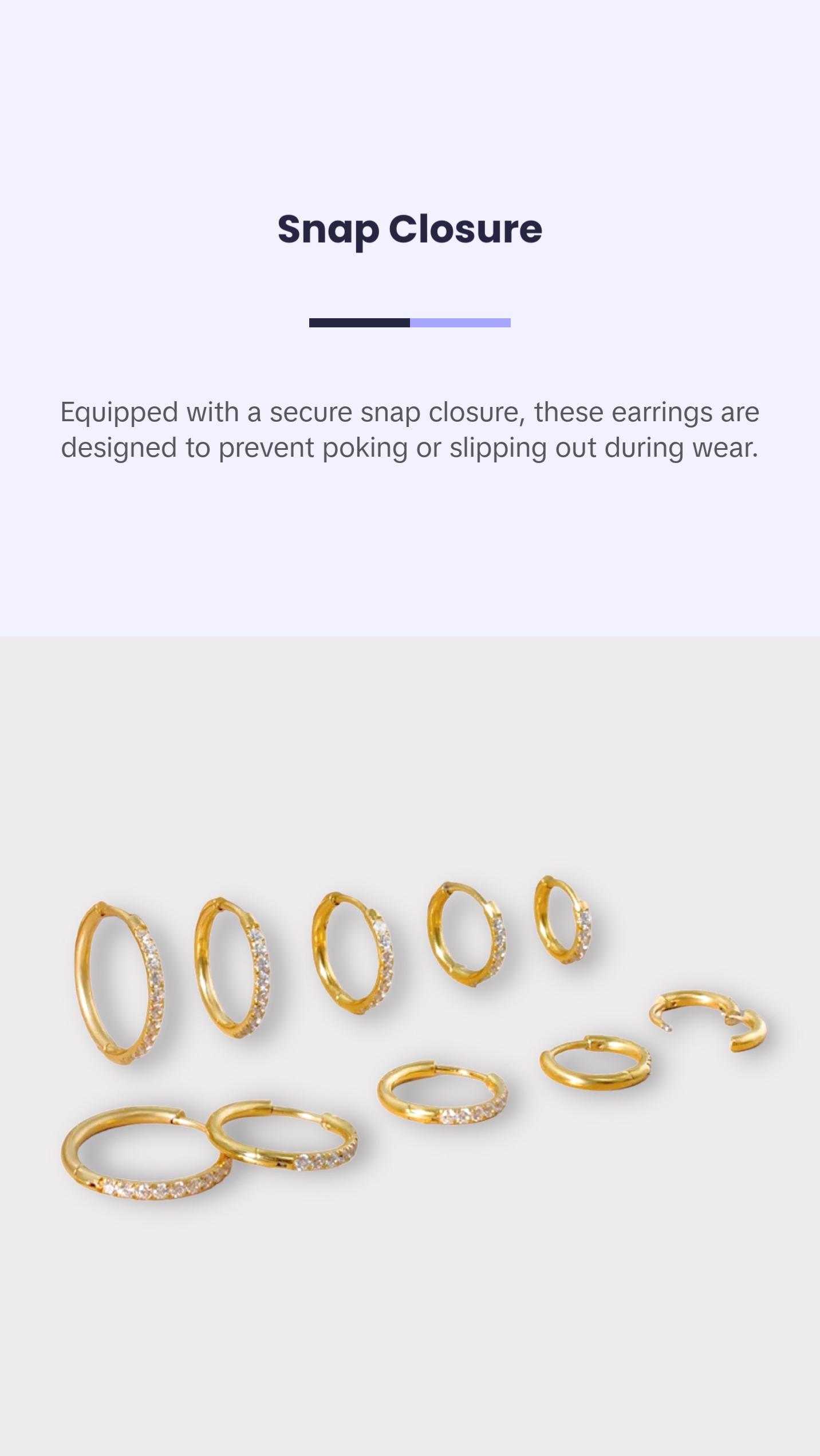 Sofia Stackable Pavé Huggie Earrings 18k Gold Plated Waterproof and Hypoallergenic Mini Earrings trendy earring