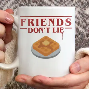 Don't Lie Coffee Mug, Stranger Fans Gift, Sci-Fi Inspired Cup for Teens and Adults, Pop Culture Graphic Tea Cup, Waffle, Retro 80s Vibe