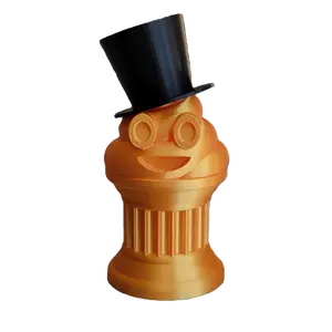 Znet3D Gentlemen Poop Emoji Trophy – Elegant Black Top Hat on Poop Emoji Trophy – Perfect for Honoring Winners or Losers